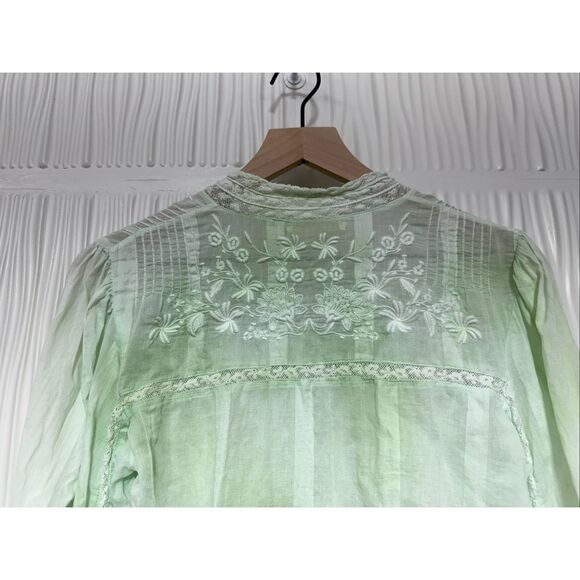 LOVESHACKFANCY - Ronda Embroidered Puff Sleeve Blouse - Picture 7 of 12